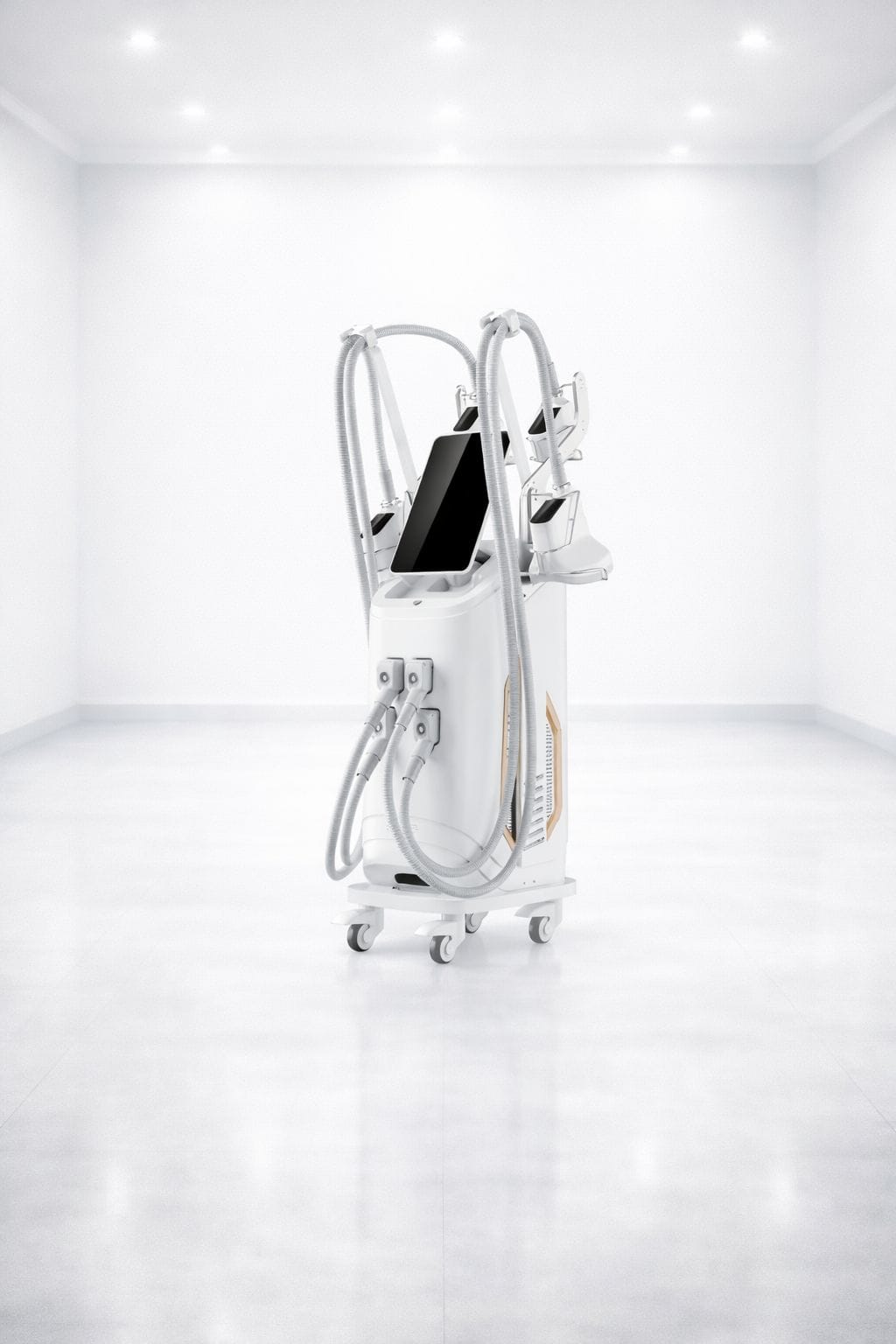 Medische apparaat in lege witte kamer