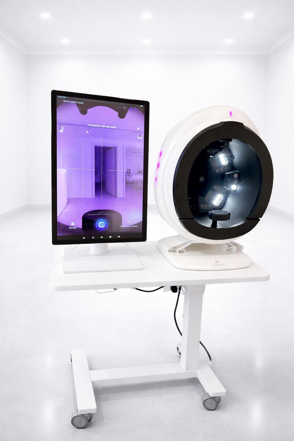 Geavanceerde huidanalyse machine in witte kamer